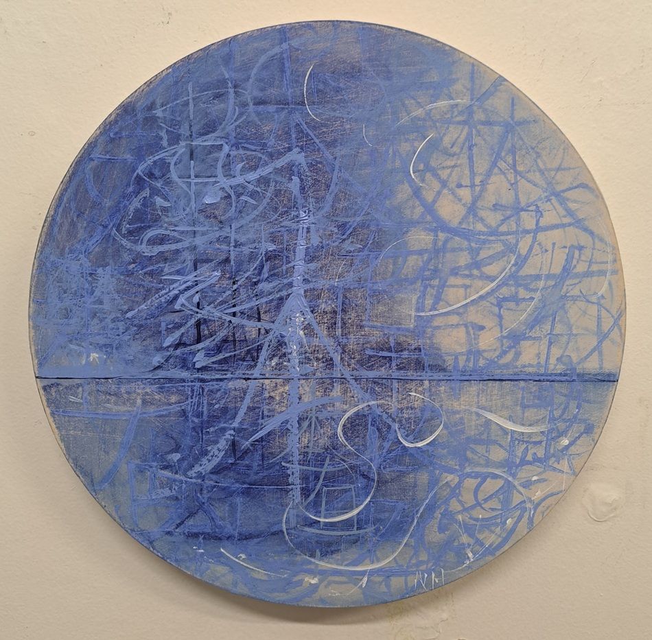 The Allotter, a painting by Nickie Hayden, part of the artist's solo show Symbols of Revival, Olivier Cornet Gallery, Dublin.