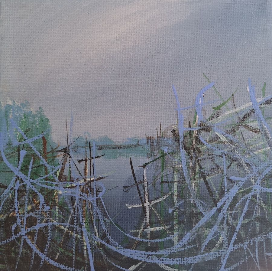 Breaking Through, a painting by Nickie Hayden, part of the artist's solo show Symbols of Revival, Olivier Cornet Gallery, Dublin.