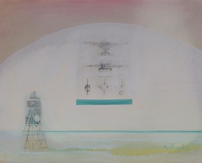 Nickie Hayden, Foundation, an oil on board painting, 24x30cm, Olivier Cornet Gallery
