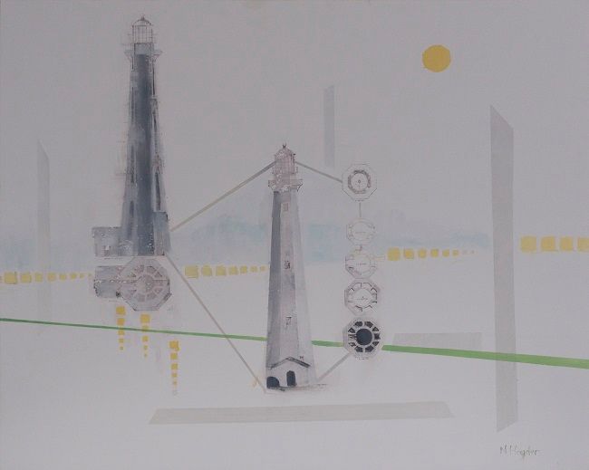 Nickie Hayden, Machinations, an oil on board painting, Olivier Cornet Gallery