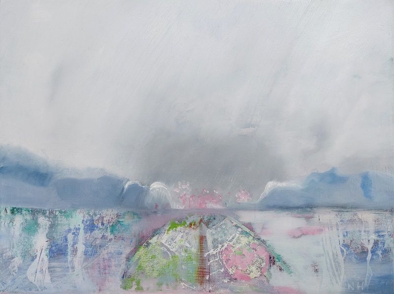 Nickie Hayden, Passion, a painting on wood panel, part of the Olivier Cornet Gallery's group show Pink is my colour.