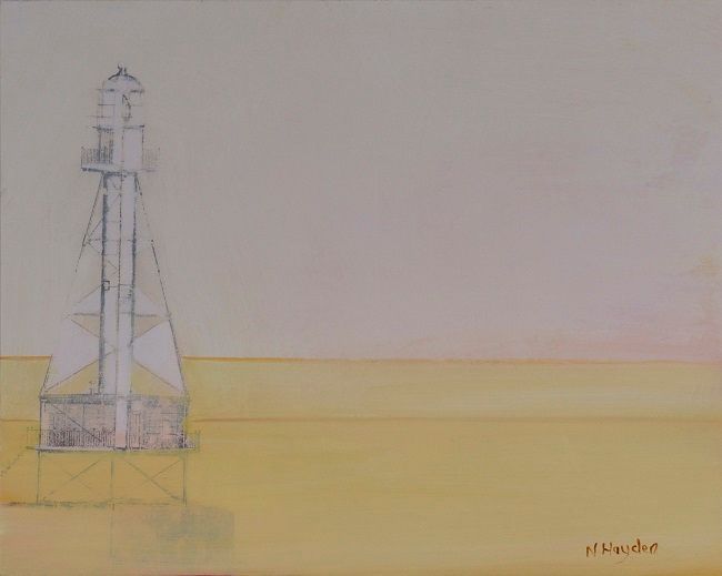 Nickie Hayden, Sand Box, an oil on board painting, Olivier Cornet Gallery