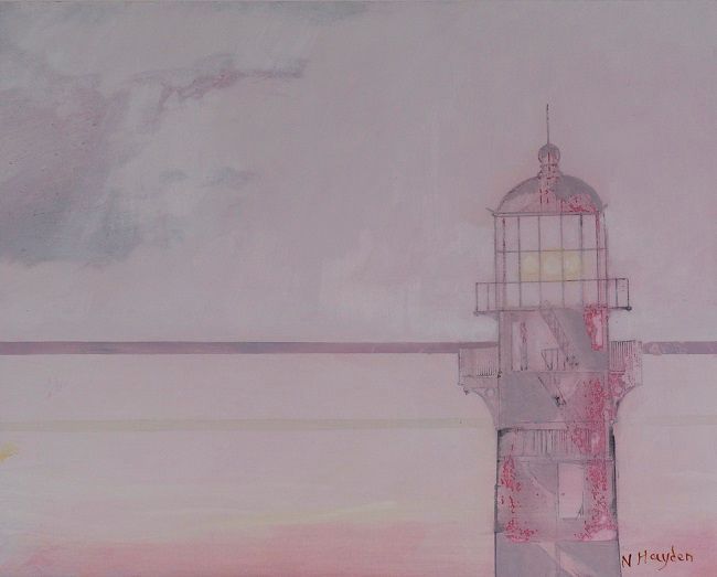 Nickie Hayden, Sentinel, an oil on board painting, 24x30cm, Olivier Cornet Gallery