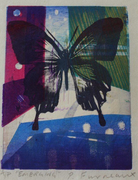 Paul Furneaux, Emerging, woodblock print, Olivier Cornet Art Gallery