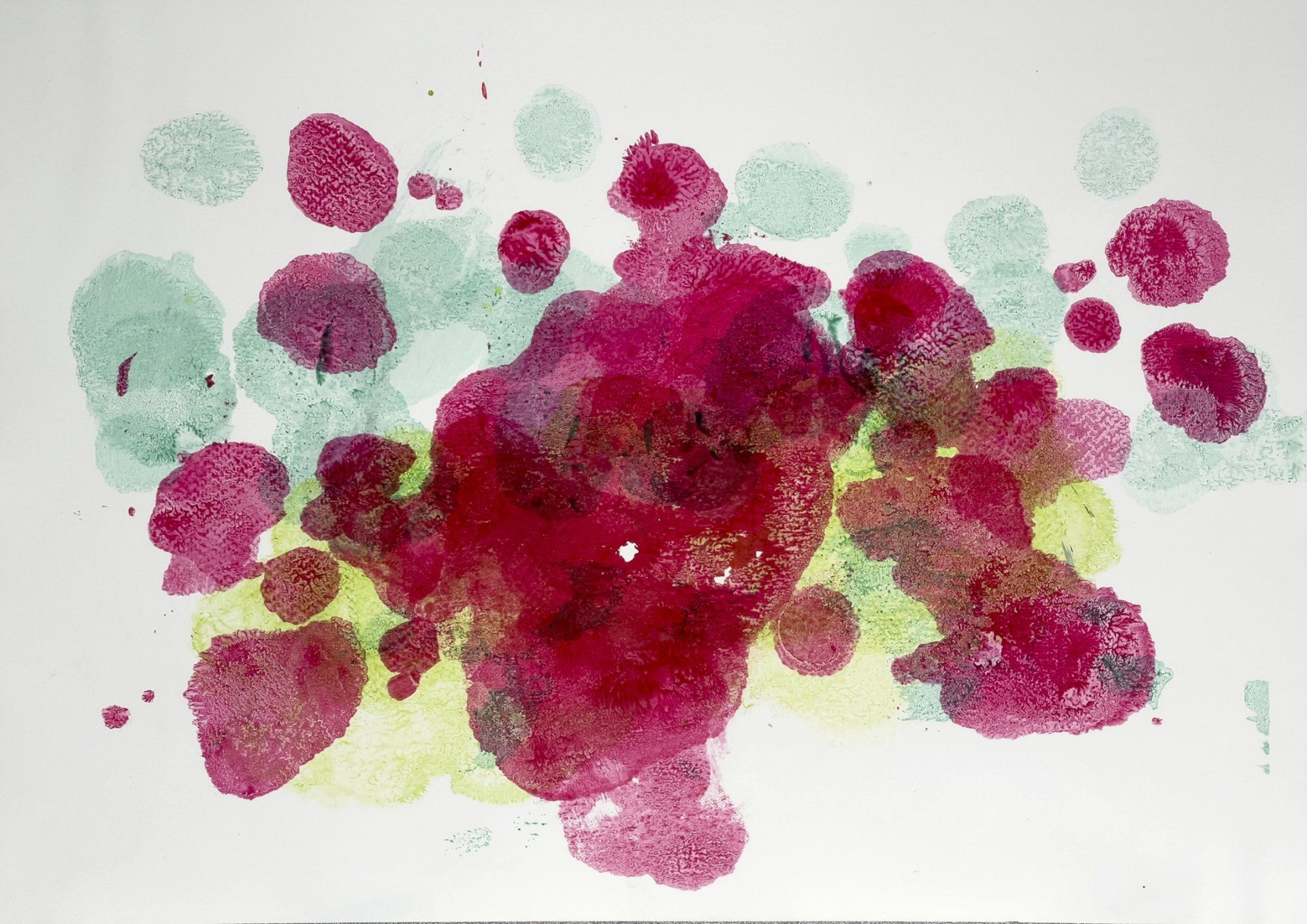 Sheila Naughton, Under the Microscope IV, acrylic on Yupo, Olivier Cornet Art Gallery