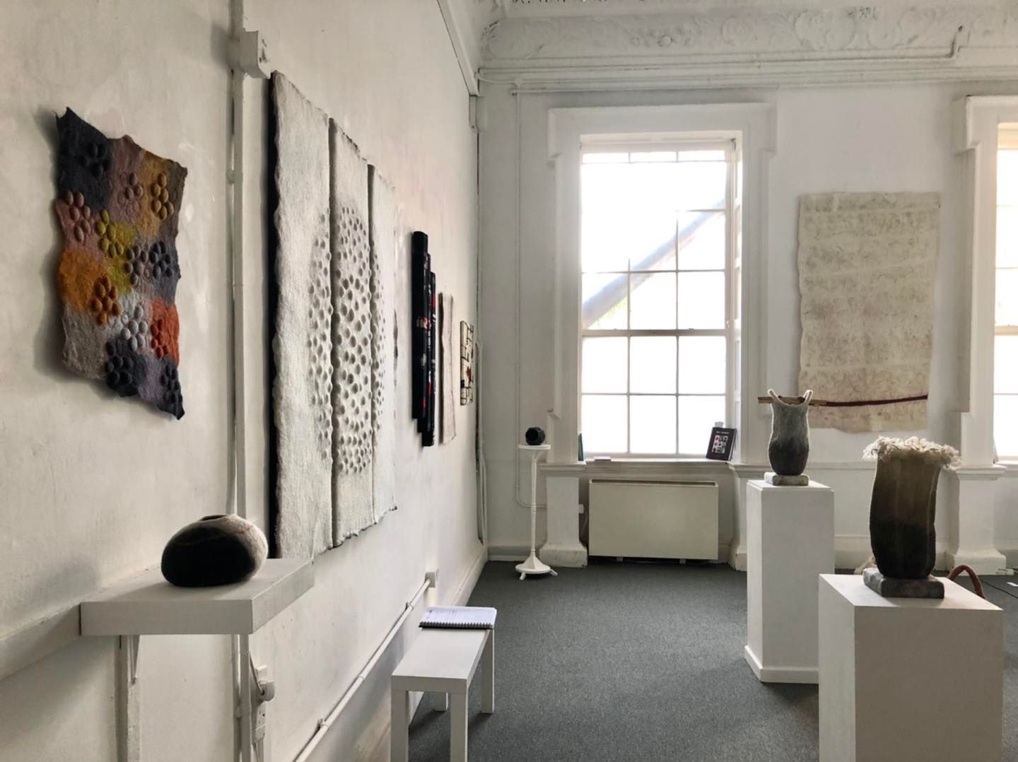 A view of the exhibition Soft Things in Hard Times in the natural morning light at Olivier Cornet Gallery on Saturday 27 August 2022