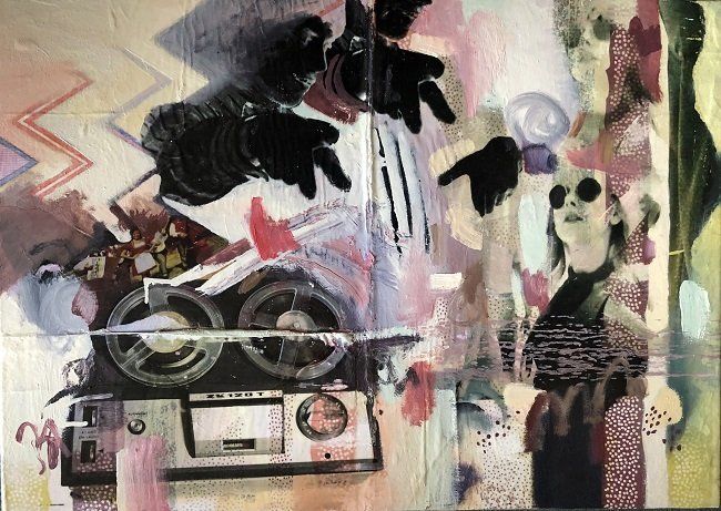 Aufnahme ZK, a painting by Susanne Wawra, part of the Olivier Cornet Gallery Bloomsday 2022 group show Outrageous, Obscene and Offensive
