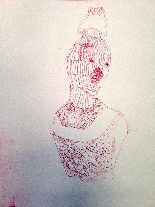 Vicky Smith, Balaclava III, copper etching, Olivier Cornet Art Gallery