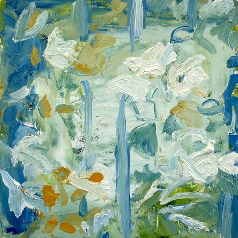 Vicky Smith, Impenetrable Leaves, an oil on board painting, part of Contrasts, a winter group show at Olivier Cornet Gallery Dublin.