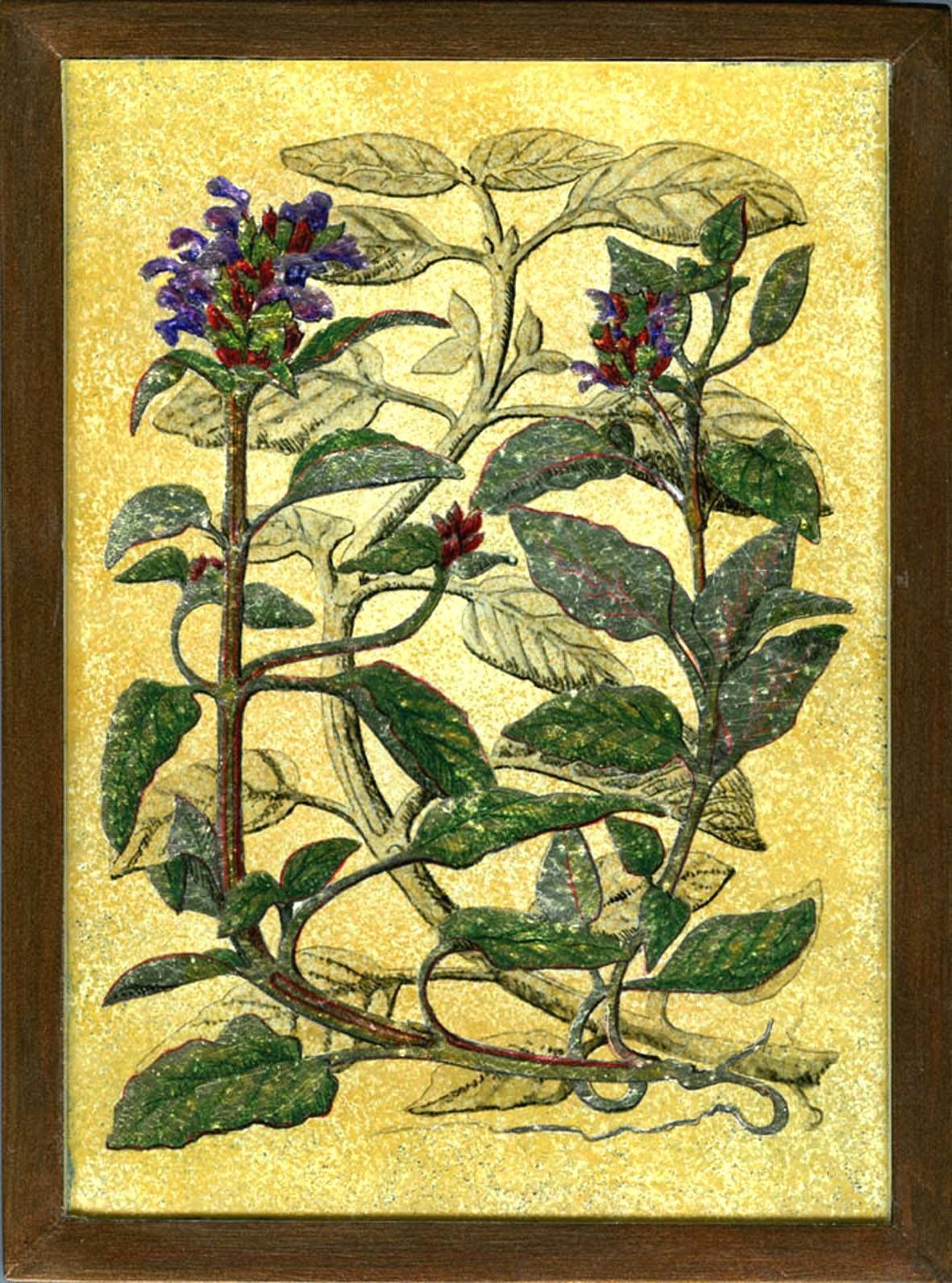 Self Heal, a verre  églomisé painting by Yanny Petters, part of the OPW State Art Collection in Ireland