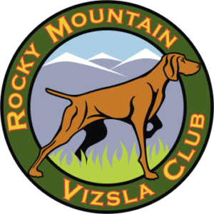 A logo for the rocky mountain vizsla club