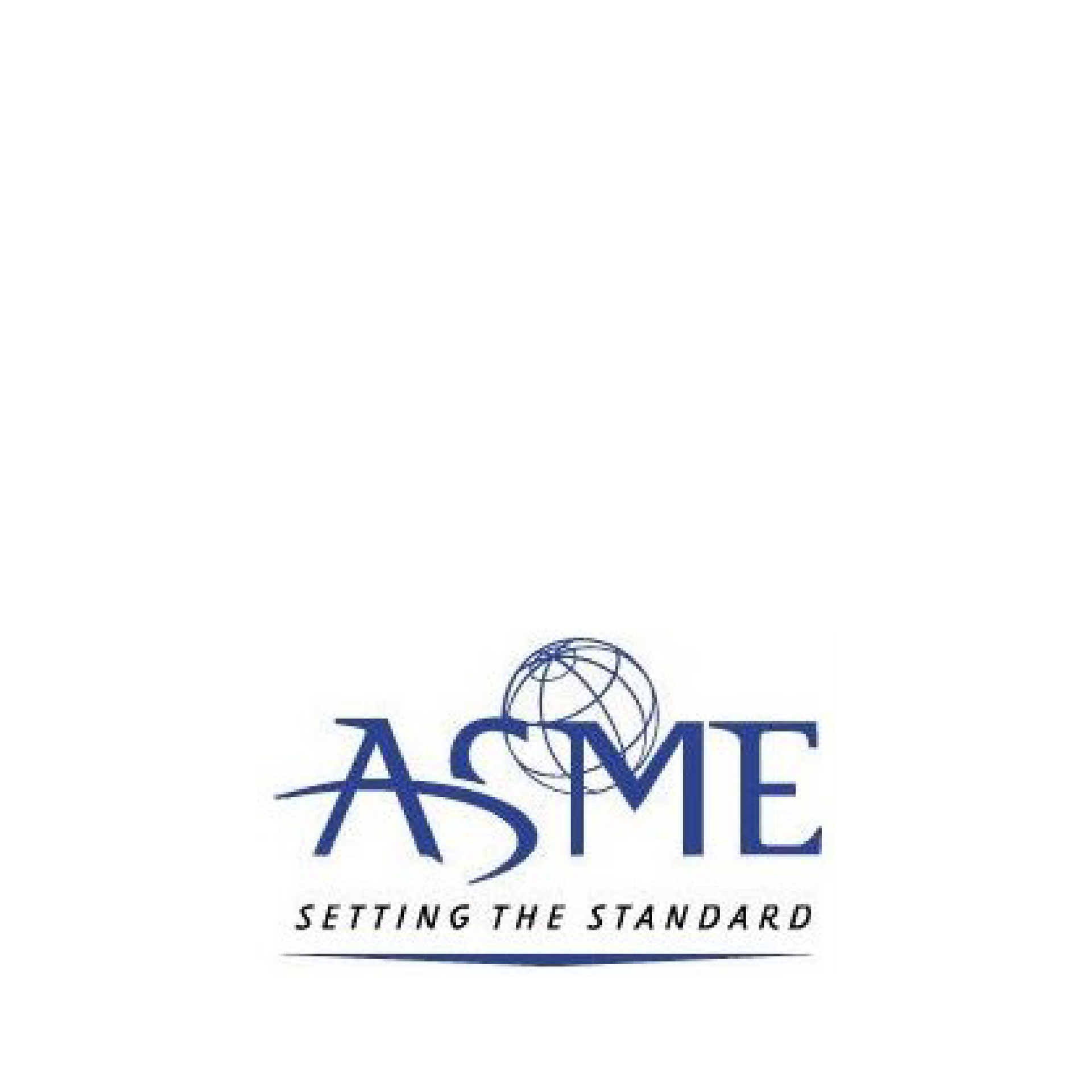 ASME logo with blue text and globe. Slogan "Setting the Standard".