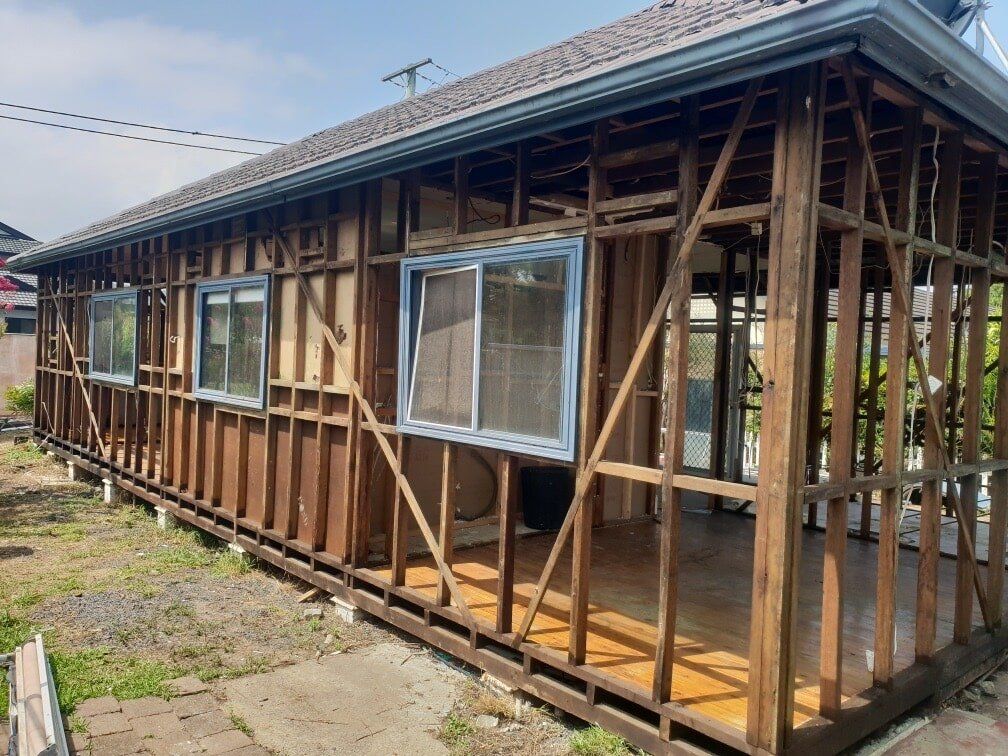 wooden structure of a house - waiting to be demolished - Central Coast, NSW