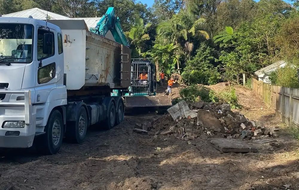 Truck Outside a Demolition Area