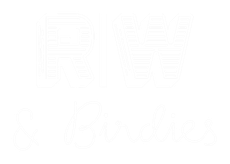 White logo featuring the letters 