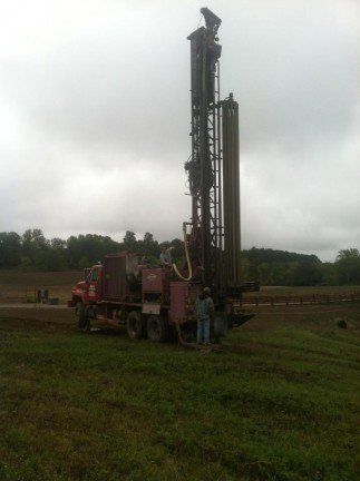 long view of water well drilling truck - McArthur, OH