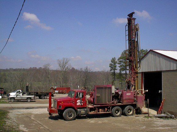 water well drilling truck at work - Ohio, Kentucky, and West Virginia