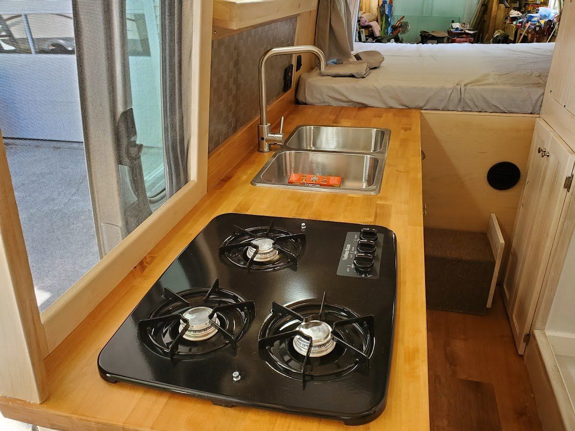 Complete Kitchen Equipment In Camper Van - Milton, NH - RV Service and R & L Van Builds