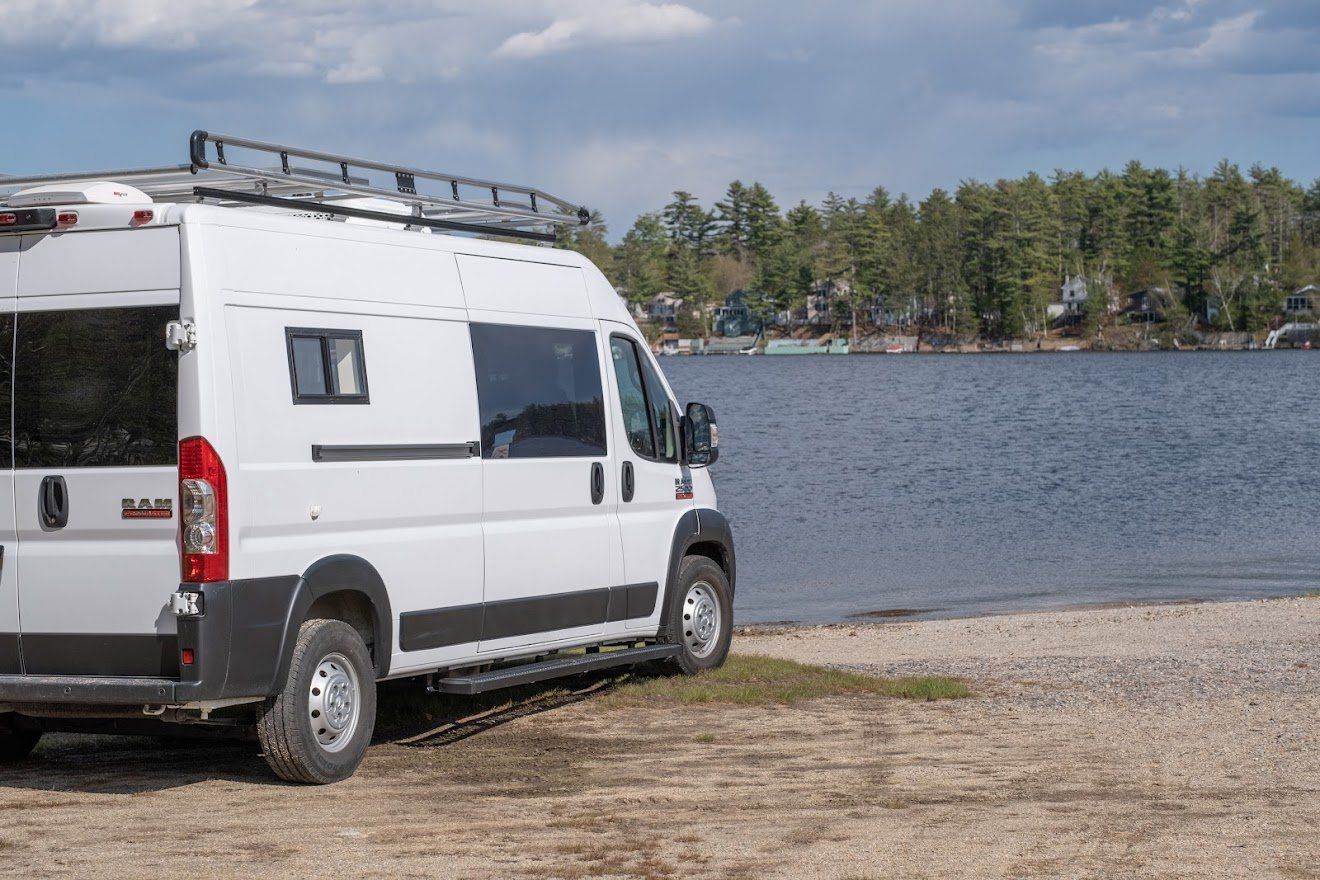Camper Van Parking On The Beach - Milton, NH - RV Service and R & L Van Builds