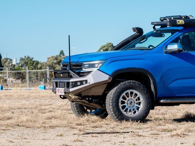 Blue Off-Road Truck with A Heavy-Duty Bumper — Lacey's TJM 4X4 Megastore in Rockhampton City, QLD