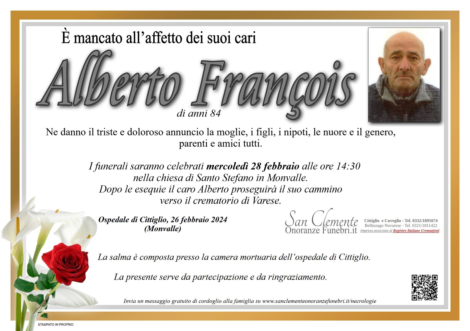 Necrologio François Alberto