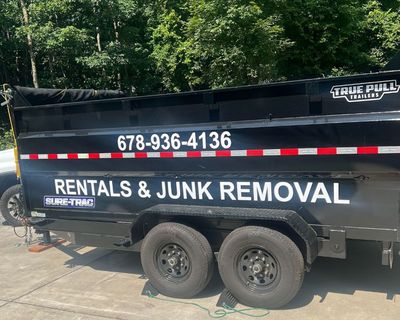 fast, affordable dumpster trailer rentals, gainesville ga, jc rentals and hauling