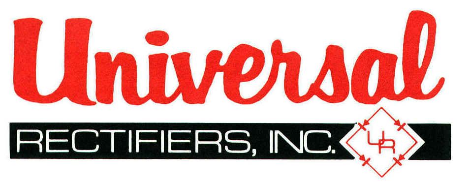 Logo for Universal Rectifiers, Inc. featuring the word