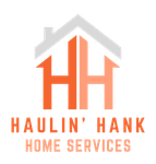 A logo for haulin ' hank home services