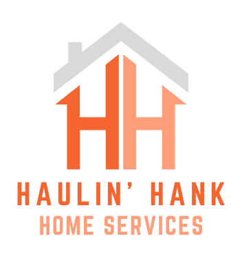 A logo for haulin ' hank home services