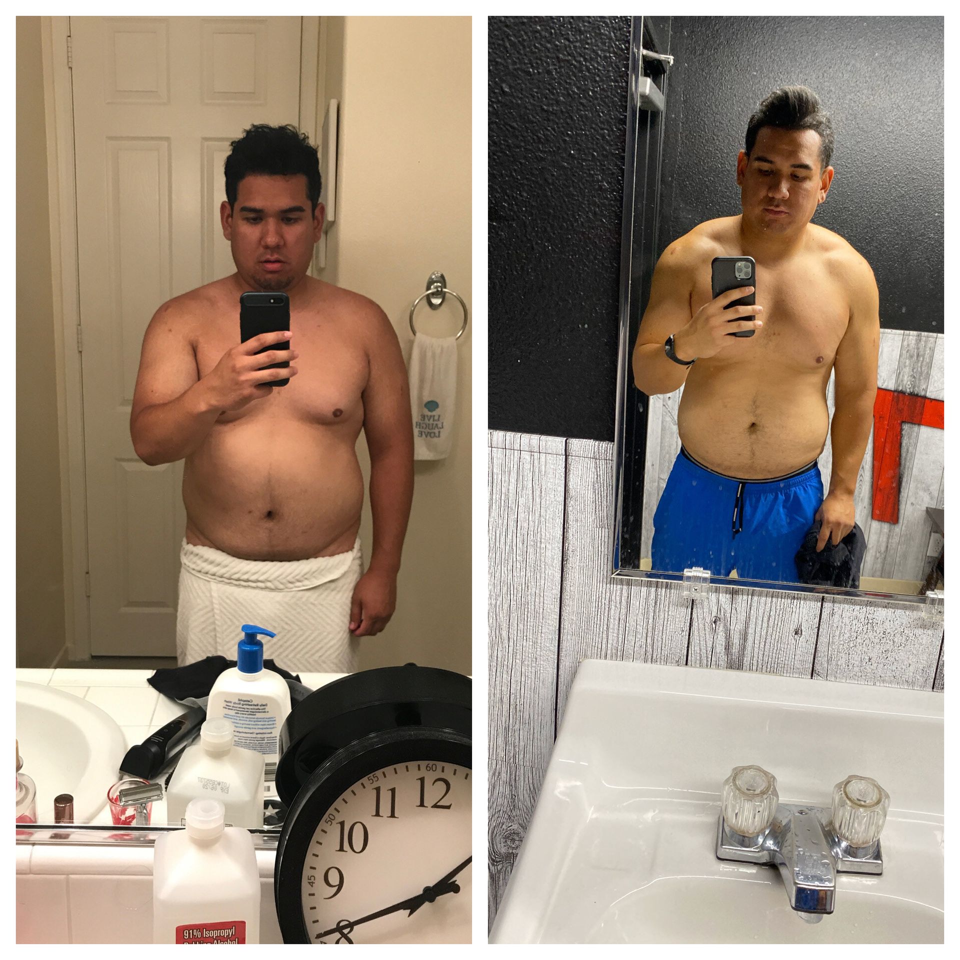 A man is taking a picture of himself in a bathroom mirror.