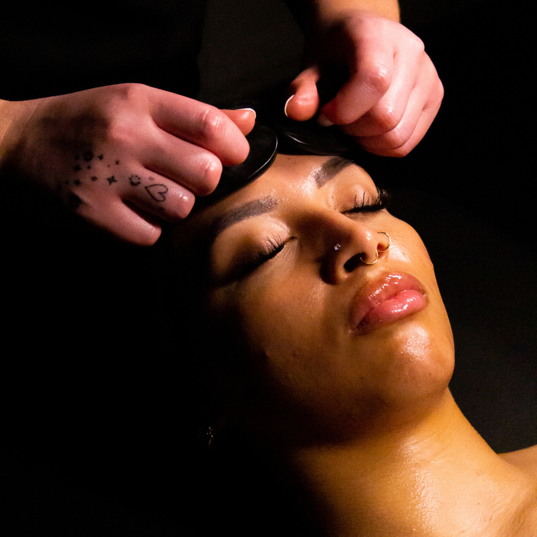 Luxury Lymphatic Dermaplane Facial with hot stone therapy