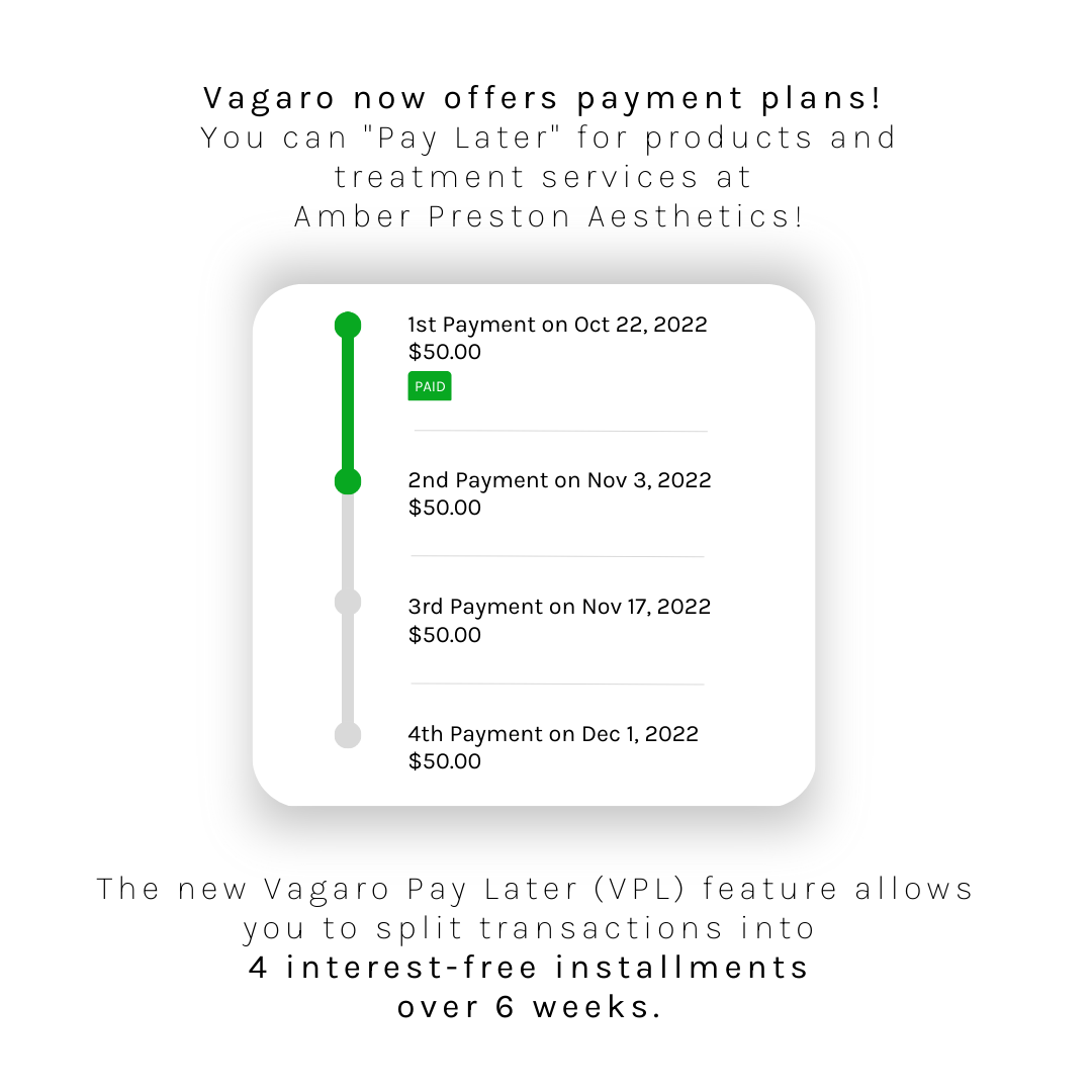 Amber Preston Aesthetics Vagaro Skin care Pay Later