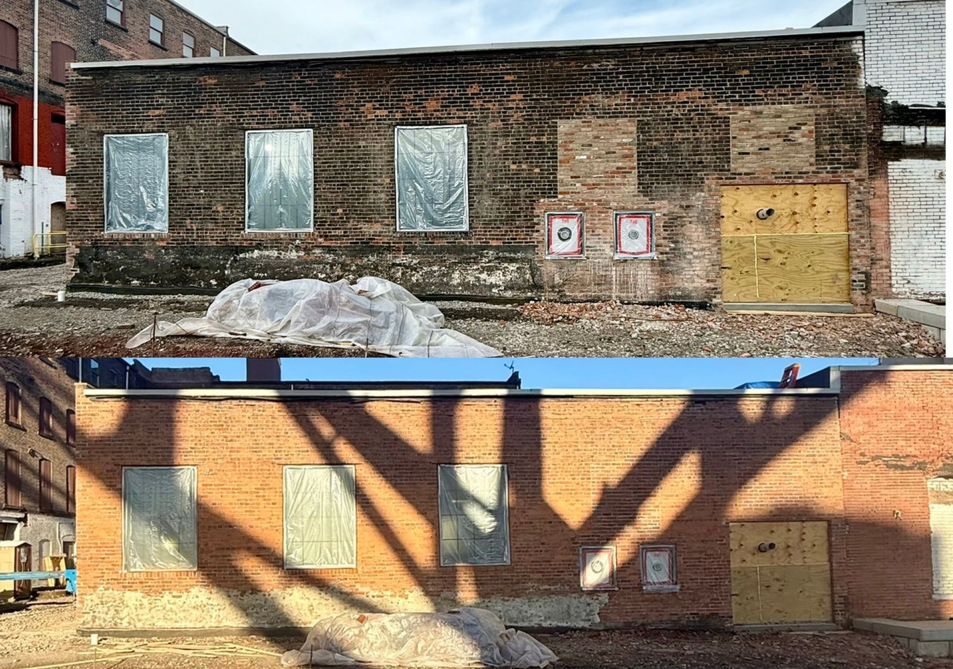 Paint removal from brick