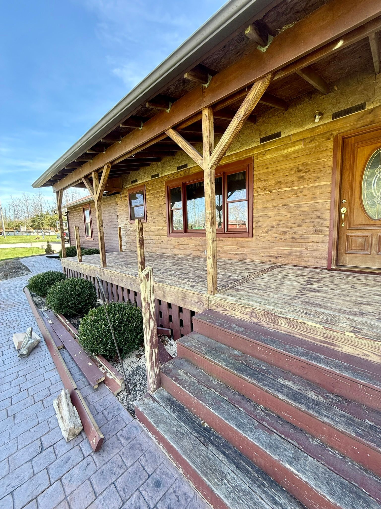 Log home media blasting