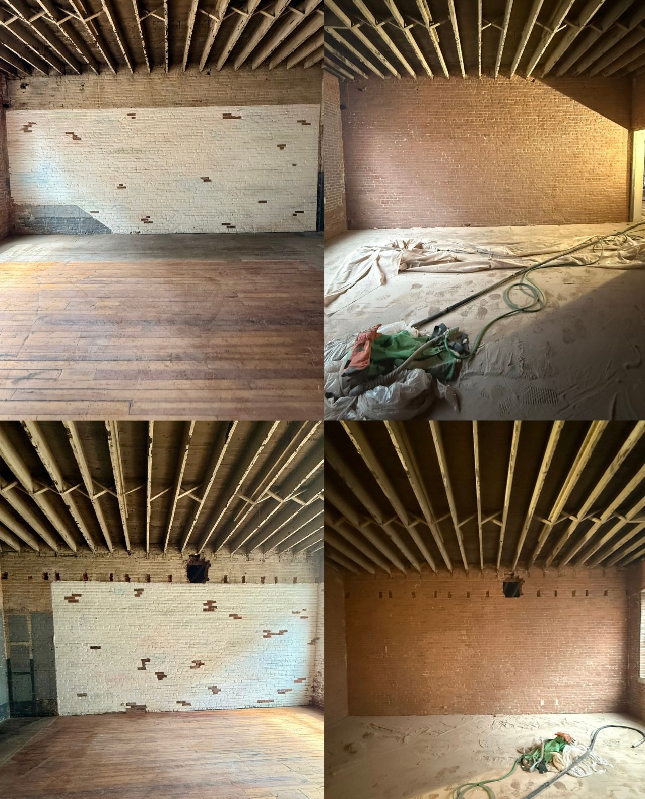 brick paint removal from commercial building exterior