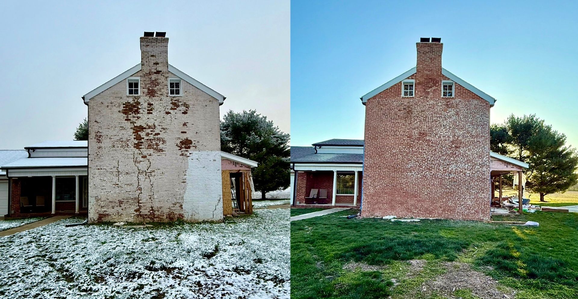 before and after brick sandblasting