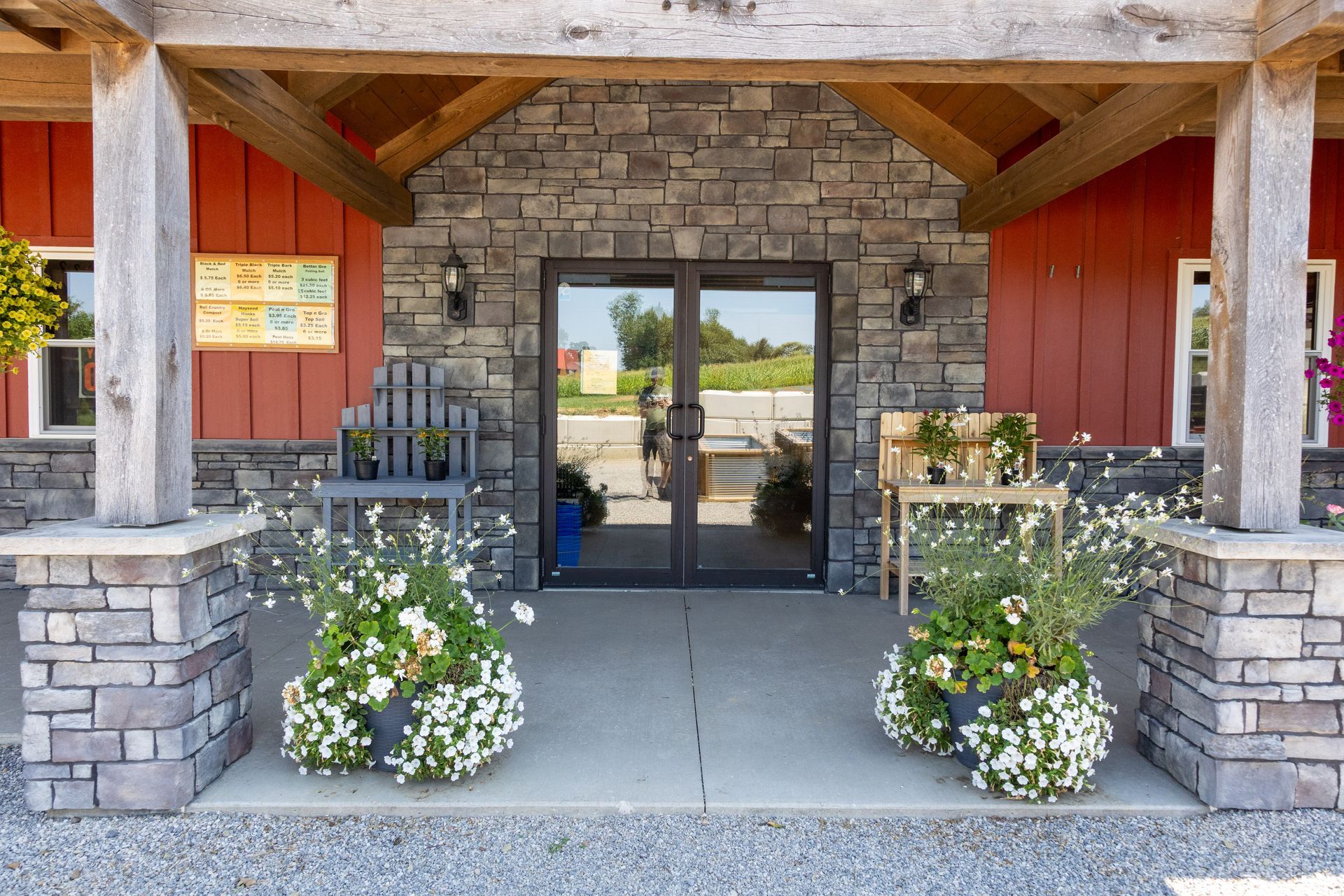 An angled view of the front of Countyline Greenhouse