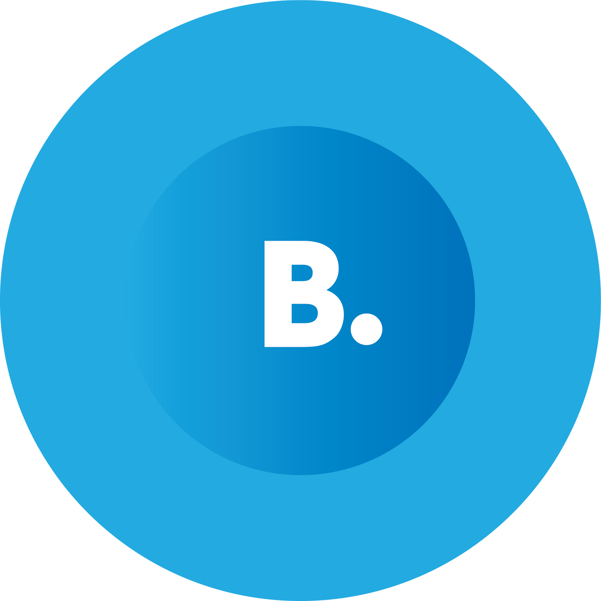 A blue circle with the letter b inside of it
