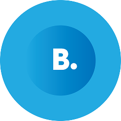 A blue circle with the letter b inside of it.