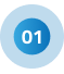 A blue circle with the number 01 inside of it.