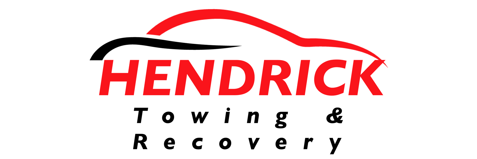 Hendrick Towing & Recovery logo with a red and black car outline above red text.
