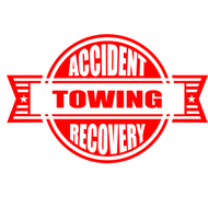 Red and white logo for