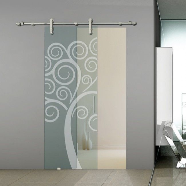 Porte in vetro decorato