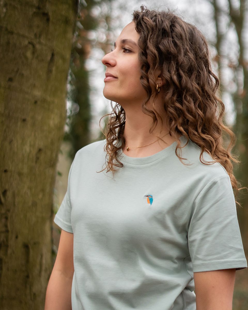 T-shirts van biologisch katoen, voor natuurliefhebber, met ijsvogel
