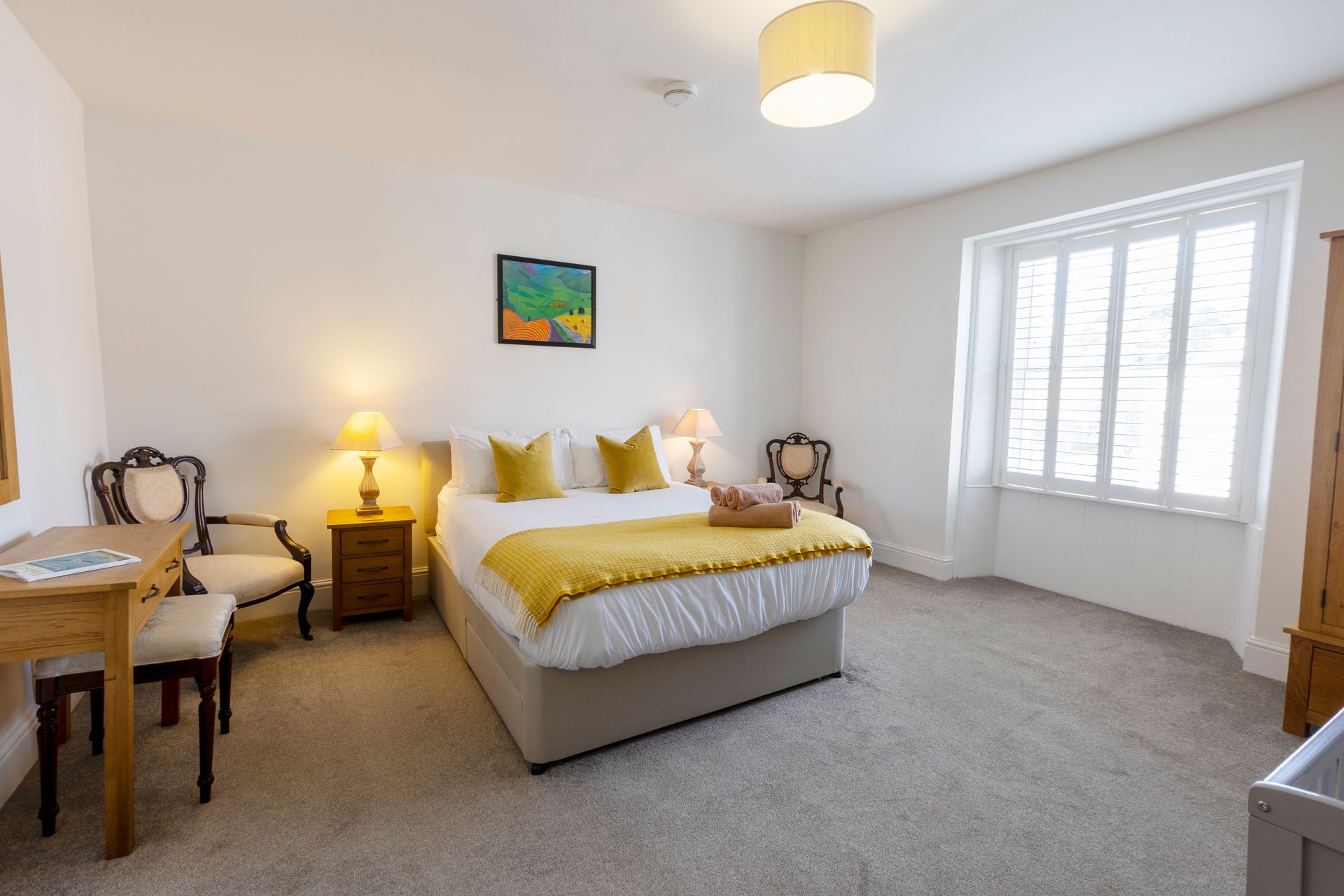 A living room filled with furniture and a coffee table.