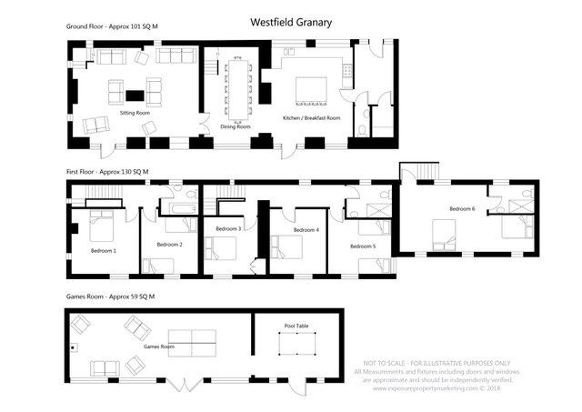 A black and white floor plan of a house.