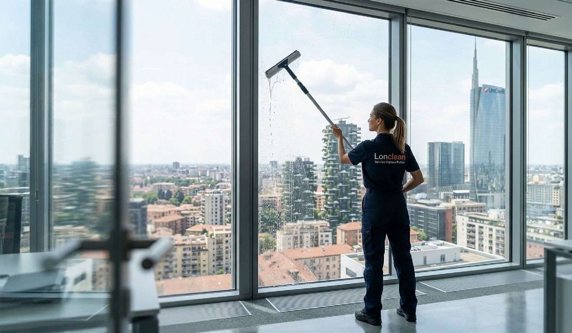 pulizia vetrate Lonclean Service Impresa Pulizie Milano
