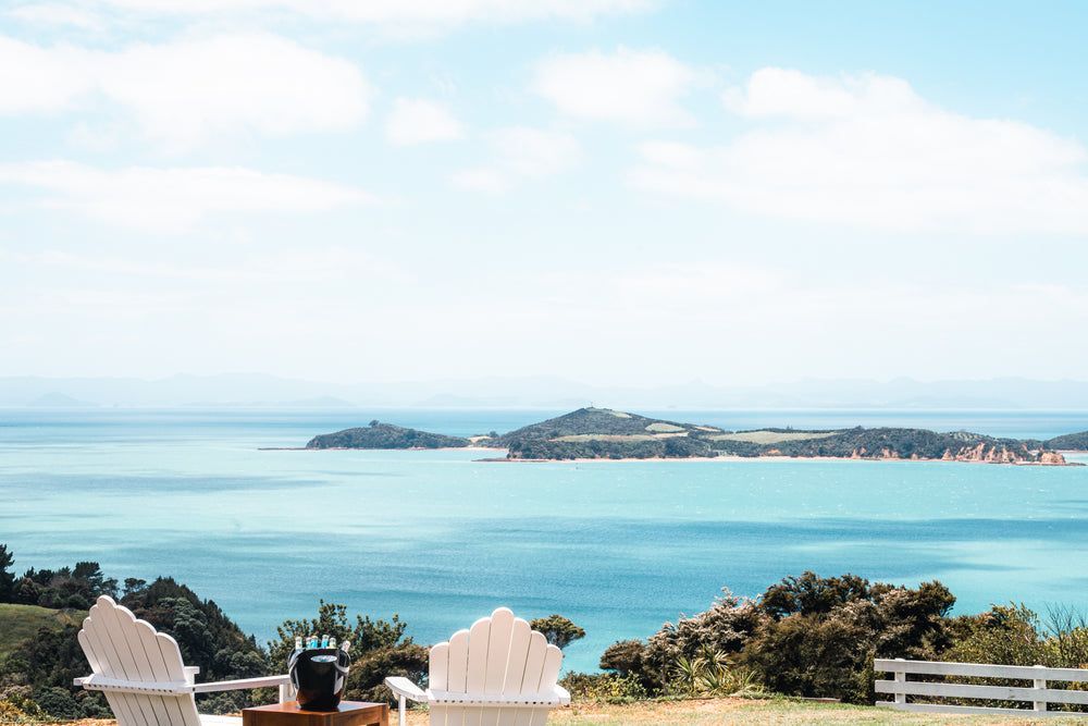 View across the Hauraki Gulf from Waiheke Distilling Co