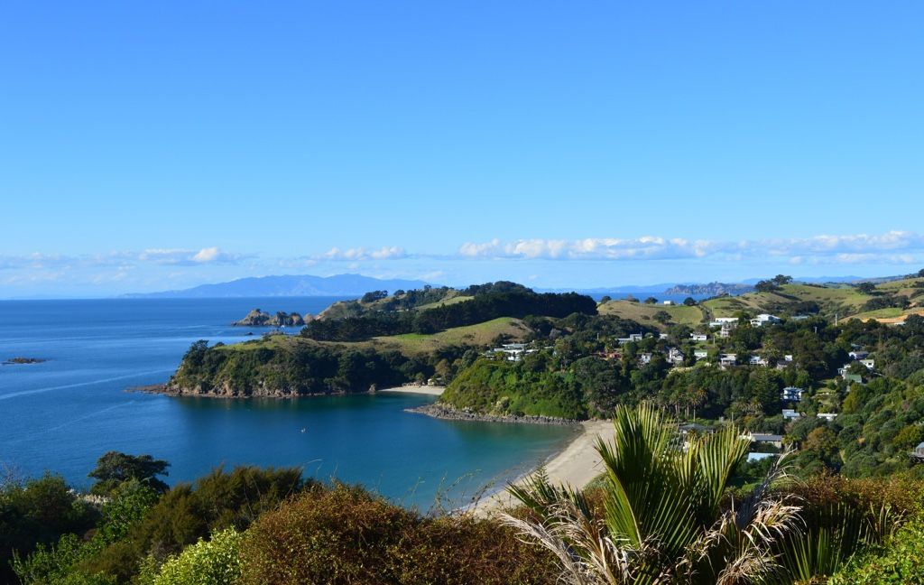 Aerial view Palm Beach Waiheke Island 