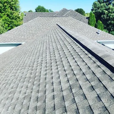 a close up of a roof with a lot of shingles on it .